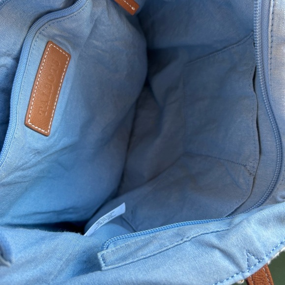 STRAW GETAWAY TOTE - NATURAL Stylish Tan and White Woven Tote Bag - Picture 5 of 7